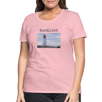 Frauen Premium T-Shirt - Nordlicht Leuchtturm - Hellrosa