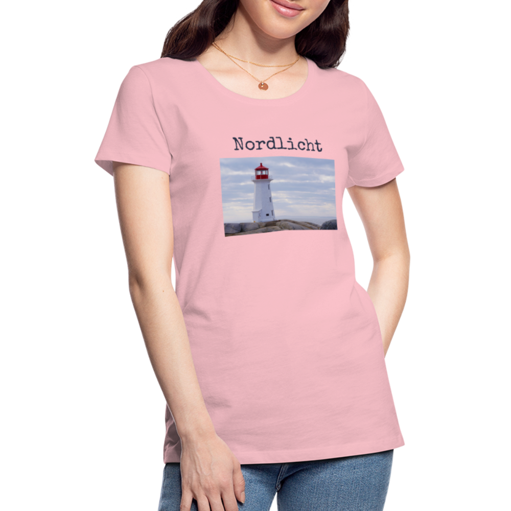 Frauen Premium T-Shirt - Nordlicht Leuchtturm - Hellrosa