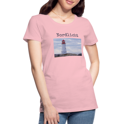 Frauen Premium T-Shirt - Nordlicht Leuchtturm - Hellrosa