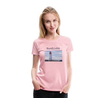 Frauen Premium T-Shirt - Nordlicht Leuchtturm - Hellrosa