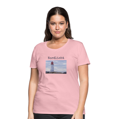 Frauen Premium T-Shirt - Nordlicht Leuchtturm - Hellrosa