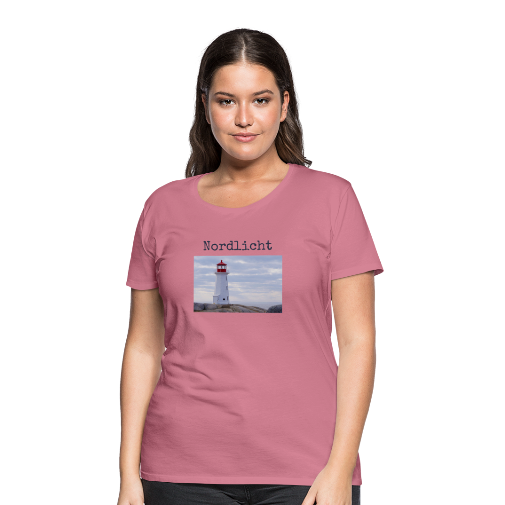 Frauen Premium T-Shirt - Nordlicht Leuchtturm - Malve