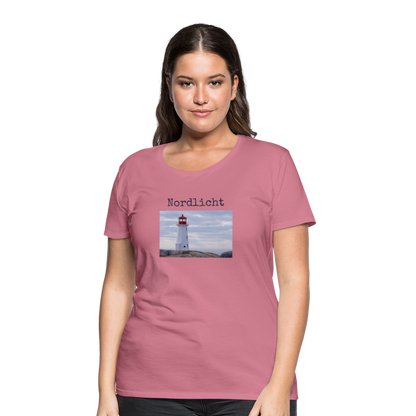 Frauen Premium T-Shirt - Nordlicht Leuchtturm - Malve