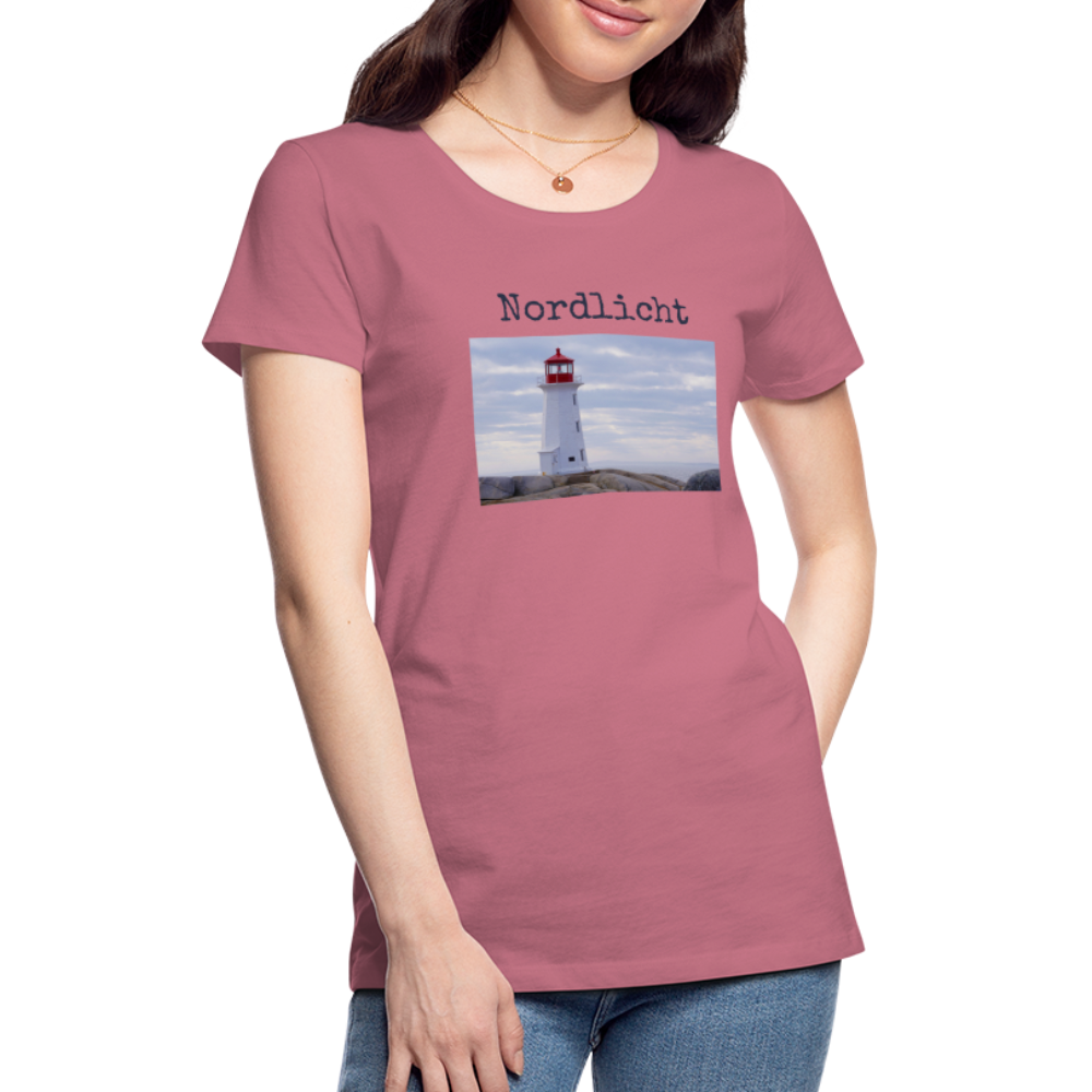 Frauen Premium T-Shirt - Nordlicht Leuchtturm - Malve