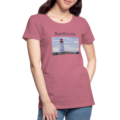 Frauen Premium T-Shirt - Nordlicht Leuchtturm - Malve