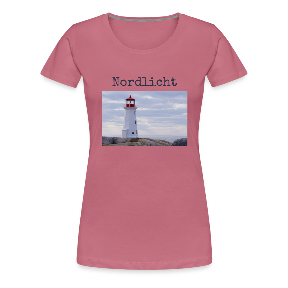 Frauen Premium T-Shirt - Nordlicht Leuchtturm - Malve