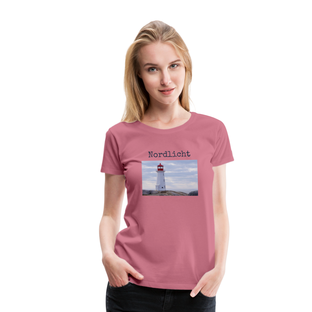 Frauen Premium T-Shirt - Nordlicht Leuchtturm - Malve