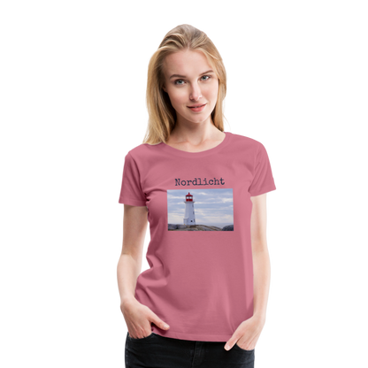 Frauen Premium T-Shirt - Nordlicht Leuchtturm - Malve