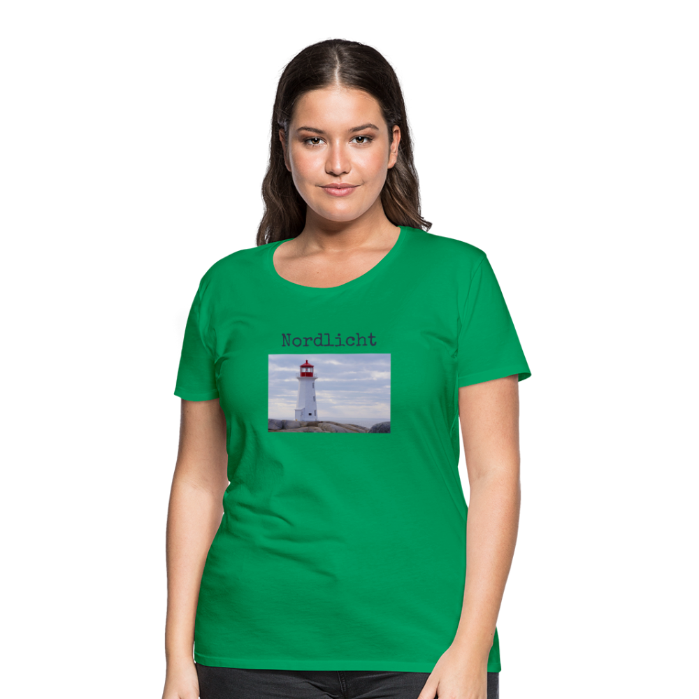 Frauen Premium T-Shirt - Nordlicht Leuchtturm - Kelly Green