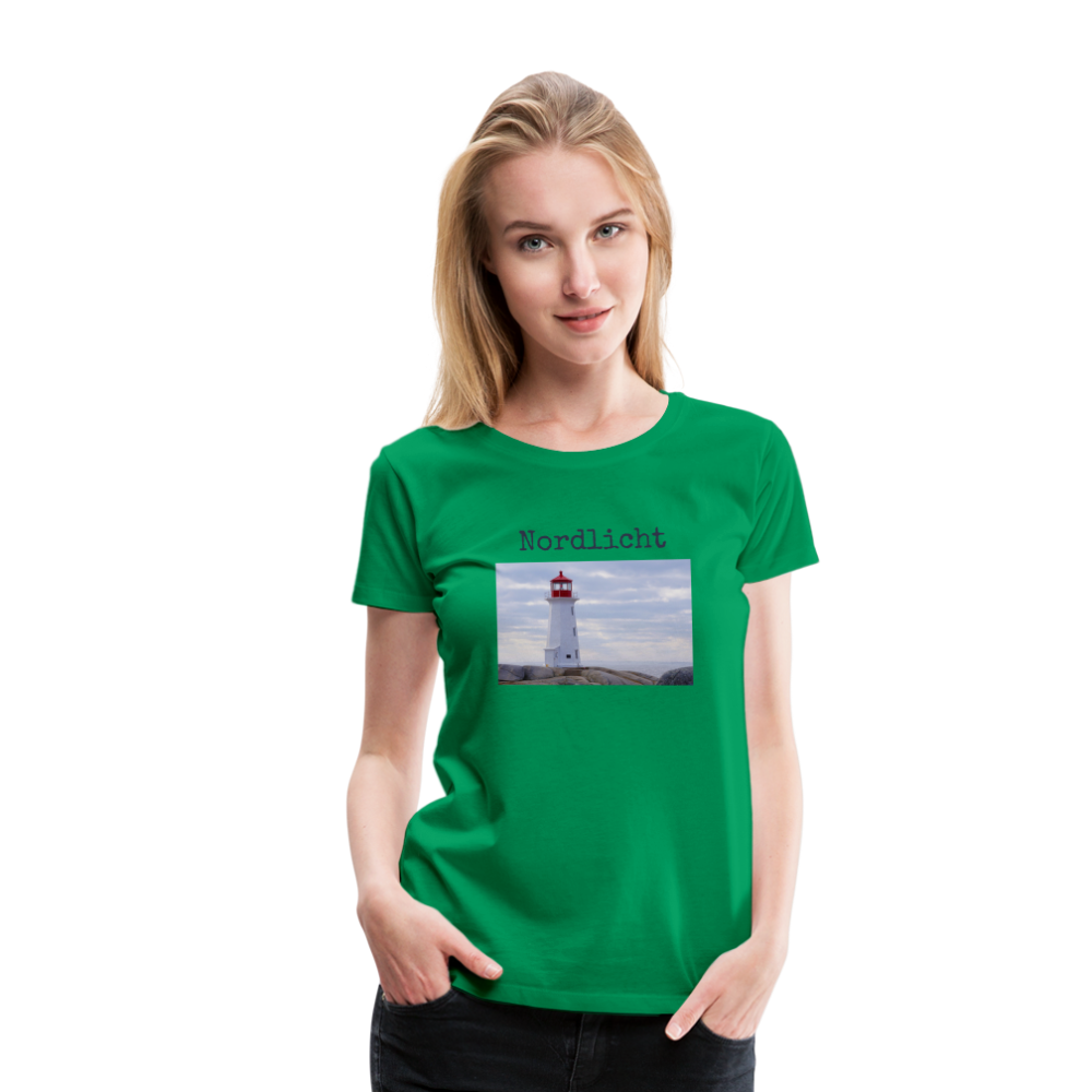 Frauen Premium T-Shirt - Nordlicht Leuchtturm - Kelly Green