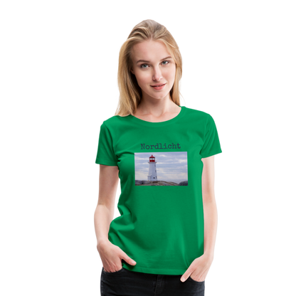 Frauen Premium T-Shirt - Nordlicht Leuchtturm - Kelly Green