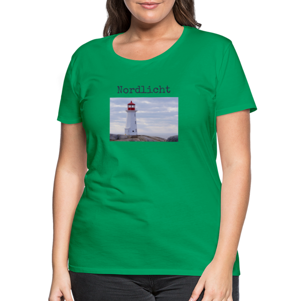 Frauen Premium T-Shirt - Nordlicht Leuchtturm - Kelly Green