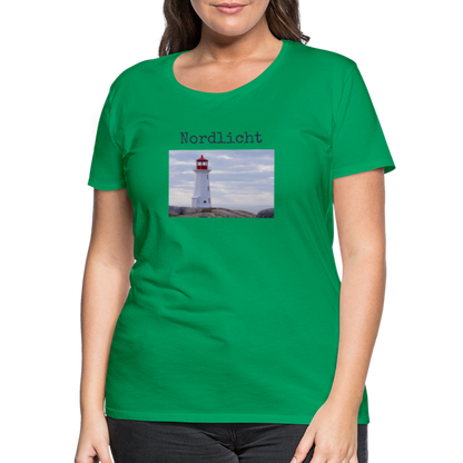 Frauen Premium T-Shirt - Nordlicht Leuchtturm - Kelly Green