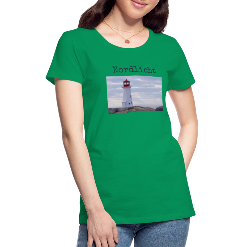 Frauen Premium T-Shirt - Nordlicht Leuchtturm - Kelly Green