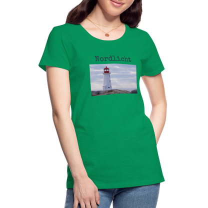 Frauen Premium T-Shirt - Nordlicht Leuchtturm - Kelly Green