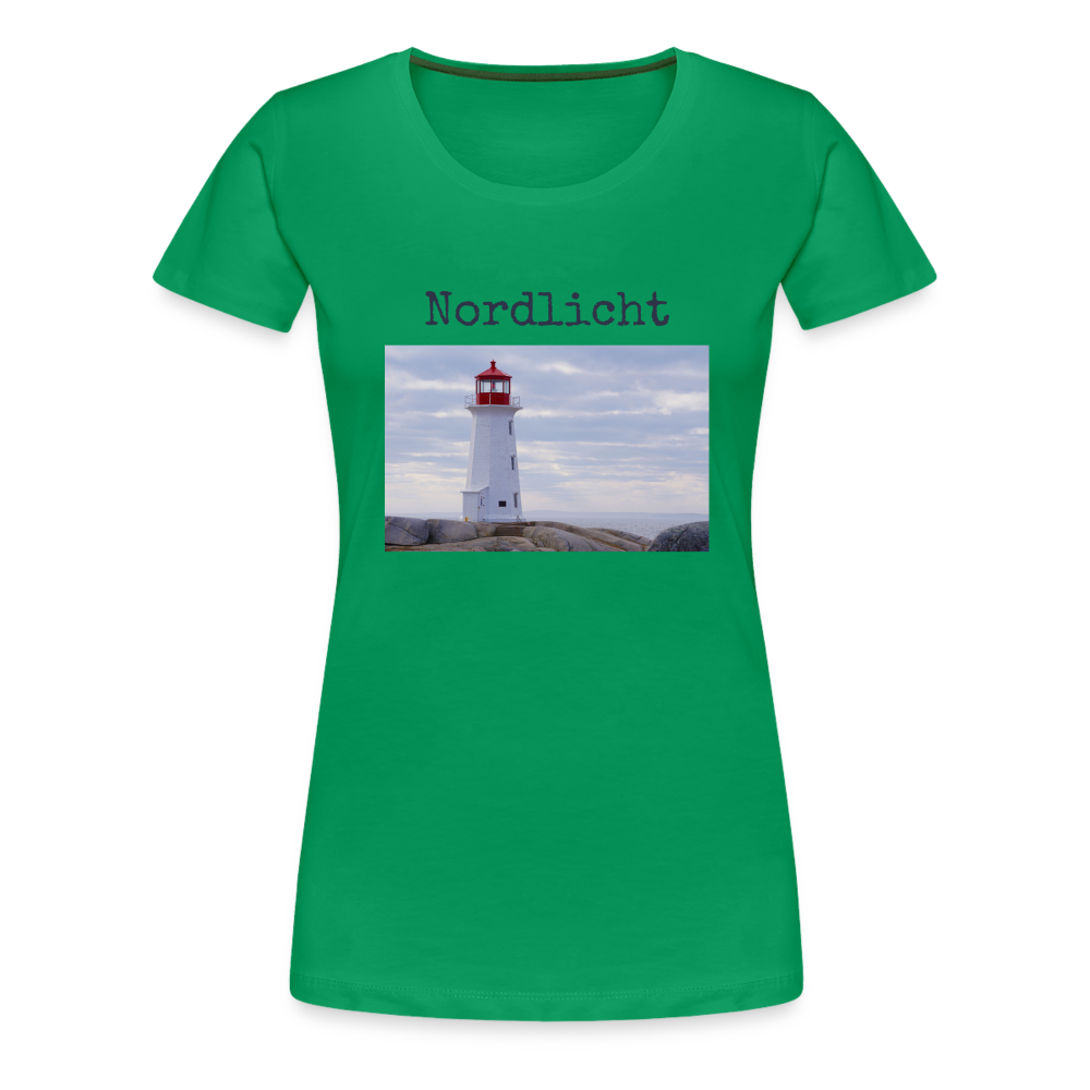 Frauen Premium T-Shirt - Nordlicht Leuchtturm - Kelly Green