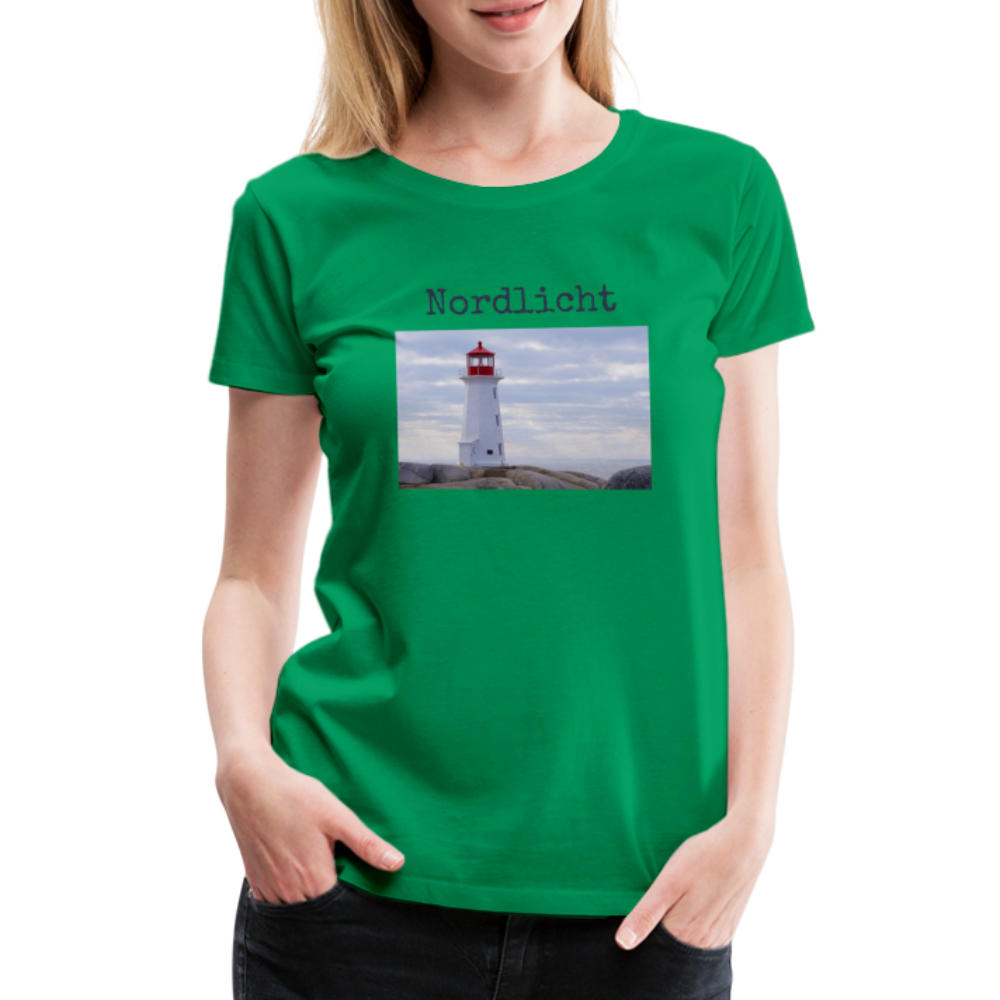 Frauen Premium T-Shirt - Nordlicht Leuchtturm - Kelly Green