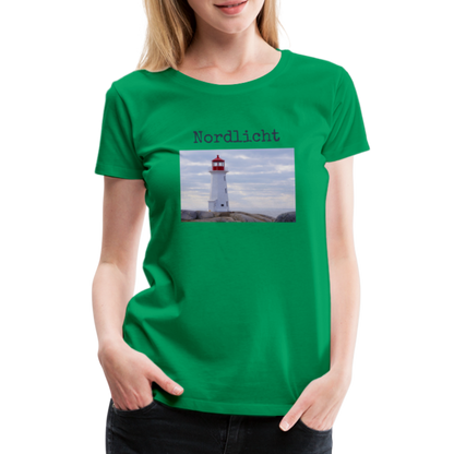 Frauen Premium T-Shirt - Nordlicht Leuchtturm - Kelly Green