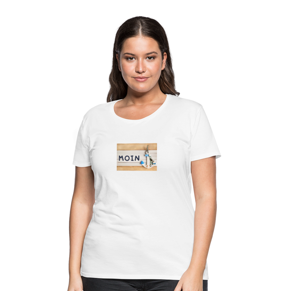 Frauen Premium T-Shirt -  Moin Anker - weiß