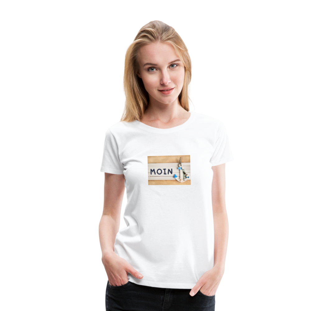 Frauen Premium T-Shirt -  Moin Anker - weiß