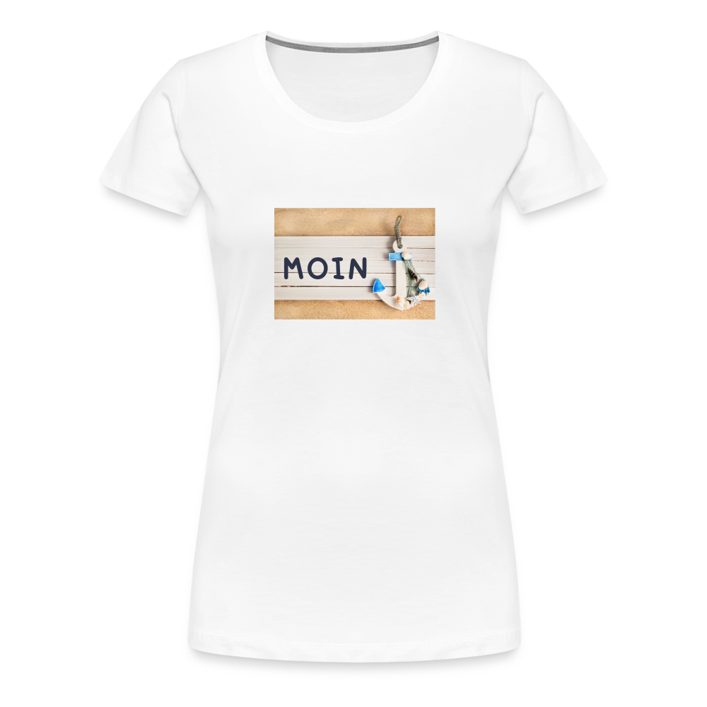 Frauen Premium T-Shirt -  Moin Anker - weiß