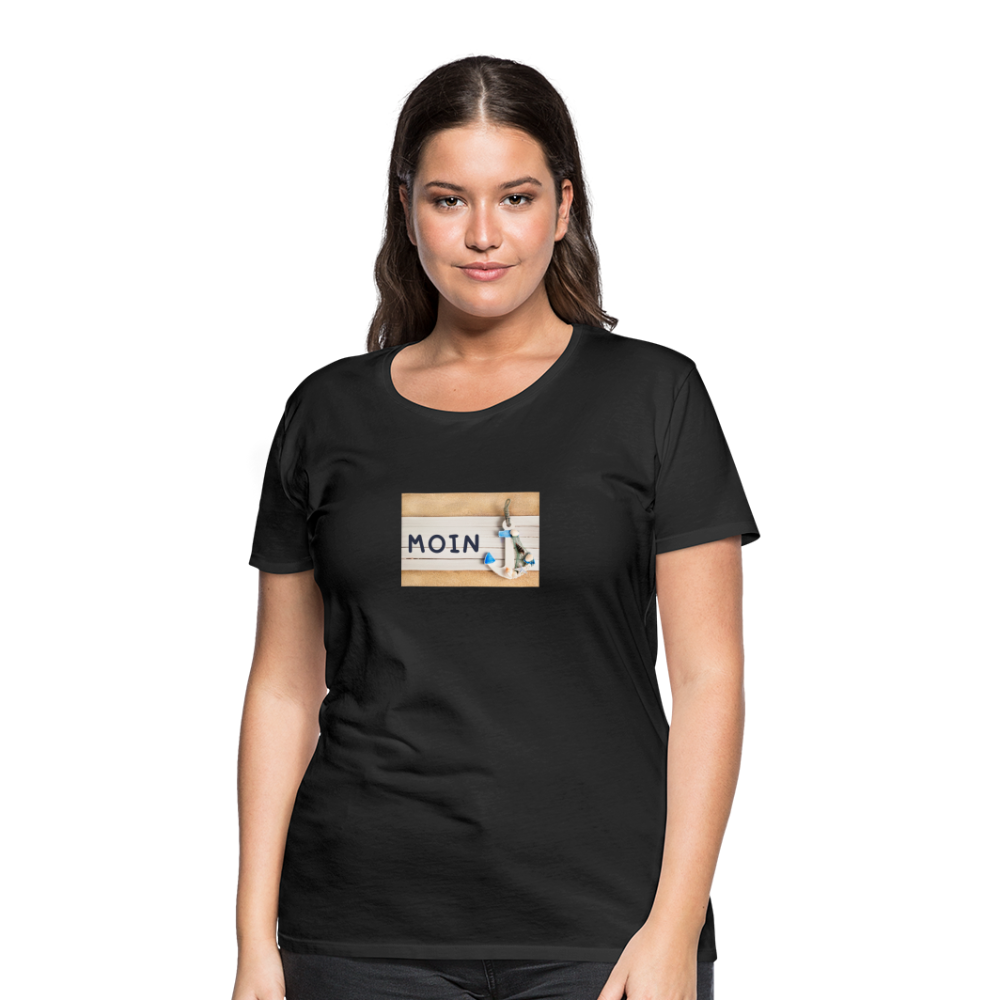 Frauen Premium T-Shirt -  Moin Anker - Schwarz