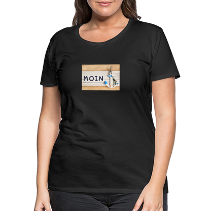 Frauen Premium T-Shirt -  Moin Anker - Schwarz