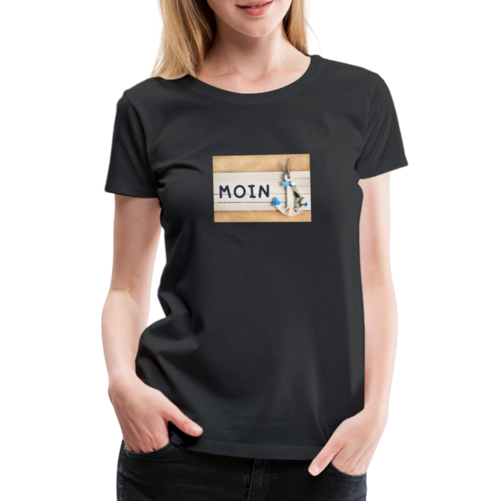 Frauen Premium T-Shirt -  Moin Anker - Schwarz