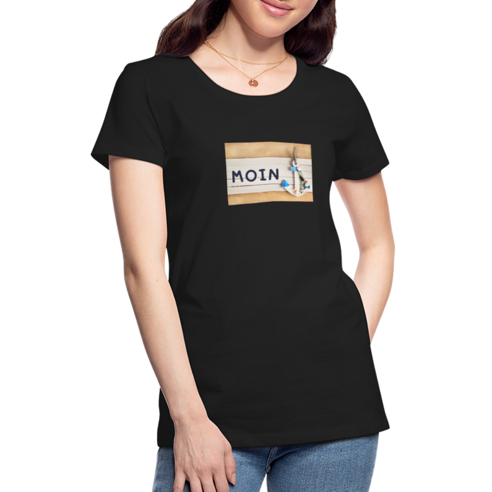 Frauen Premium T-Shirt -  Moin Anker - Schwarz