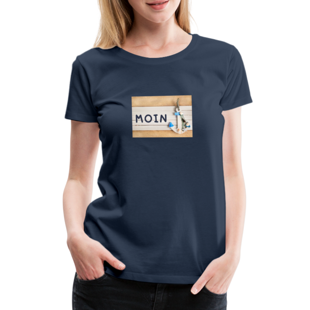 Frauen Premium T-Shirt -  Moin Anker - Navy