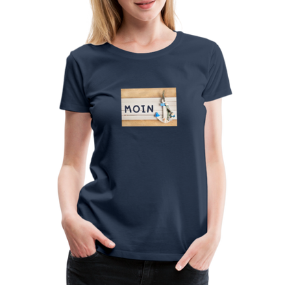 Frauen Premium T-Shirt -  Moin Anker - Navy