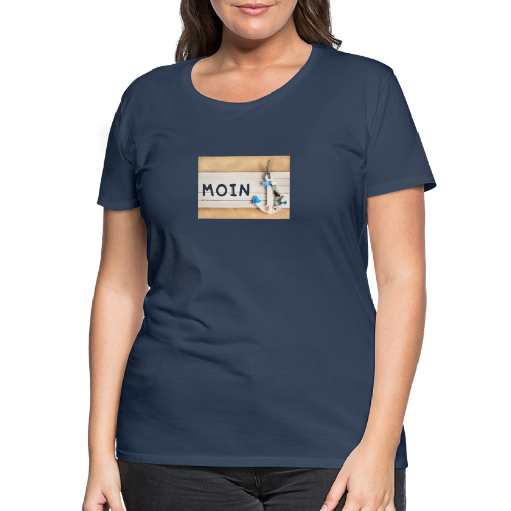 Frauen Premium T-Shirt -  Moin Anker - Navy