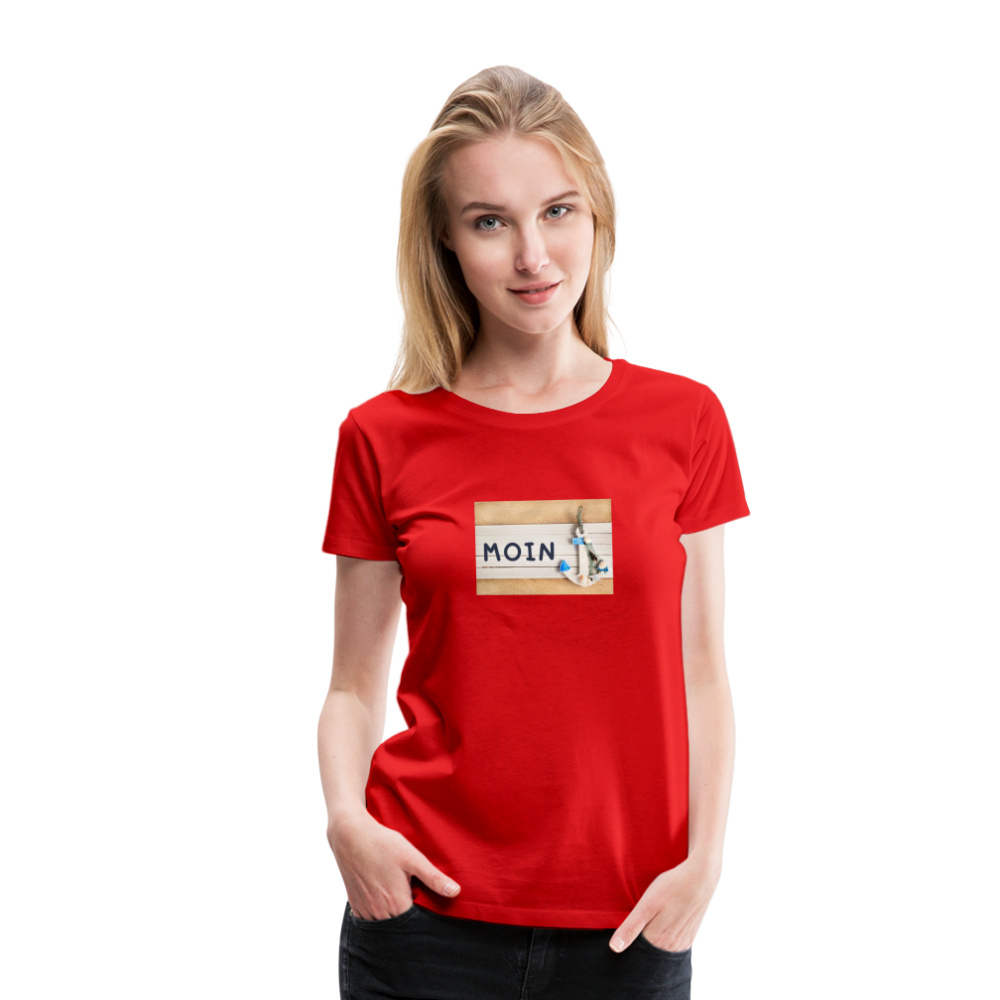 Frauen Premium T-Shirt -  Moin Anker - Rot