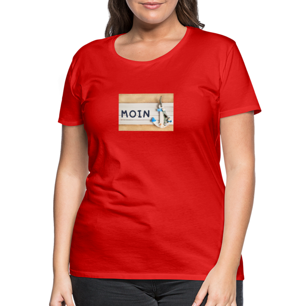 Frauen Premium T-Shirt -  Moin Anker - Rot