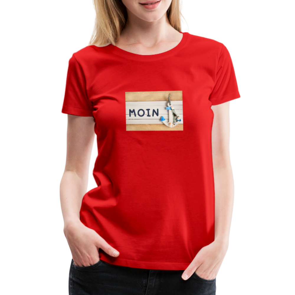 Frauen Premium T-Shirt -  Moin Anker - Rot