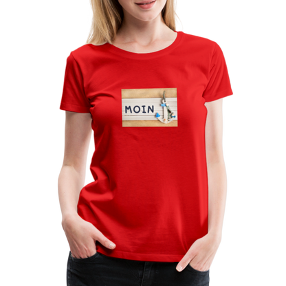 Frauen Premium T-Shirt -  Moin Anker - Rot