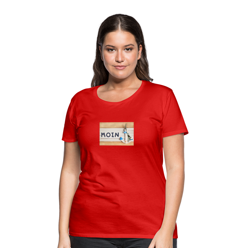 Frauen Premium T-Shirt -  Moin Anker - Rot