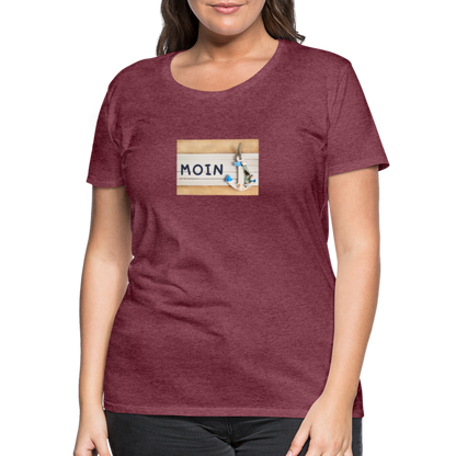 Frauen Premium T-Shirt -  Moin Anker - Bordeauxrot meliert