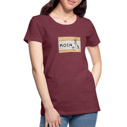 Frauen Premium T-Shirt -  Moin Anker - Bordeauxrot meliert