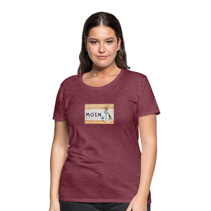 Frauen Premium T-Shirt -  Moin Anker - Bordeauxrot meliert