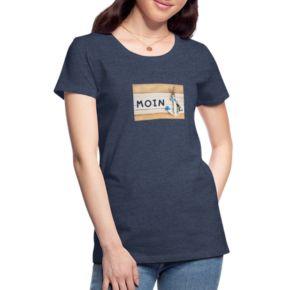 Frauen Premium T-Shirt -  Moin Anker - Blau meliert