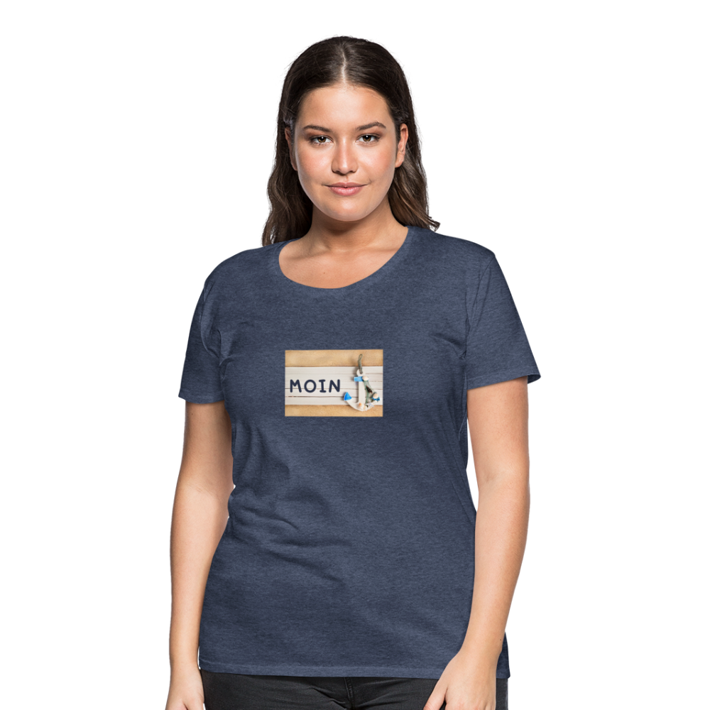 Frauen Premium T-Shirt -  Moin Anker - Blau meliert