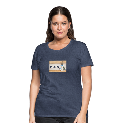 Frauen Premium T-Shirt -  Moin Anker - Blau meliert