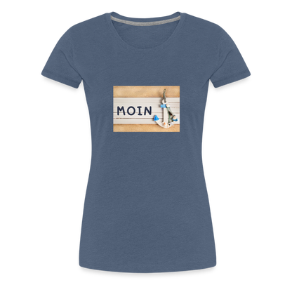 Frauen Premium T-Shirt -  Moin Anker - Blau meliert