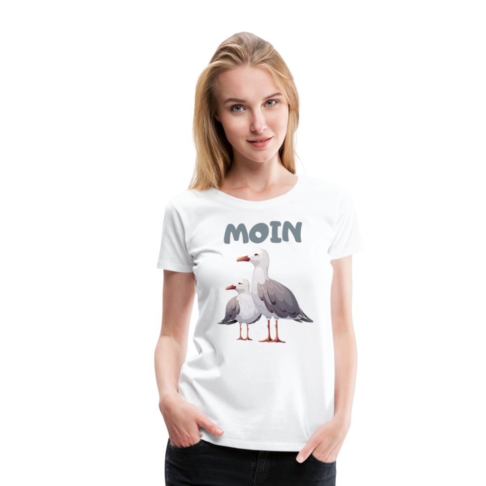 Frauen Premium T-Shirt - Moin Möwen - weiß