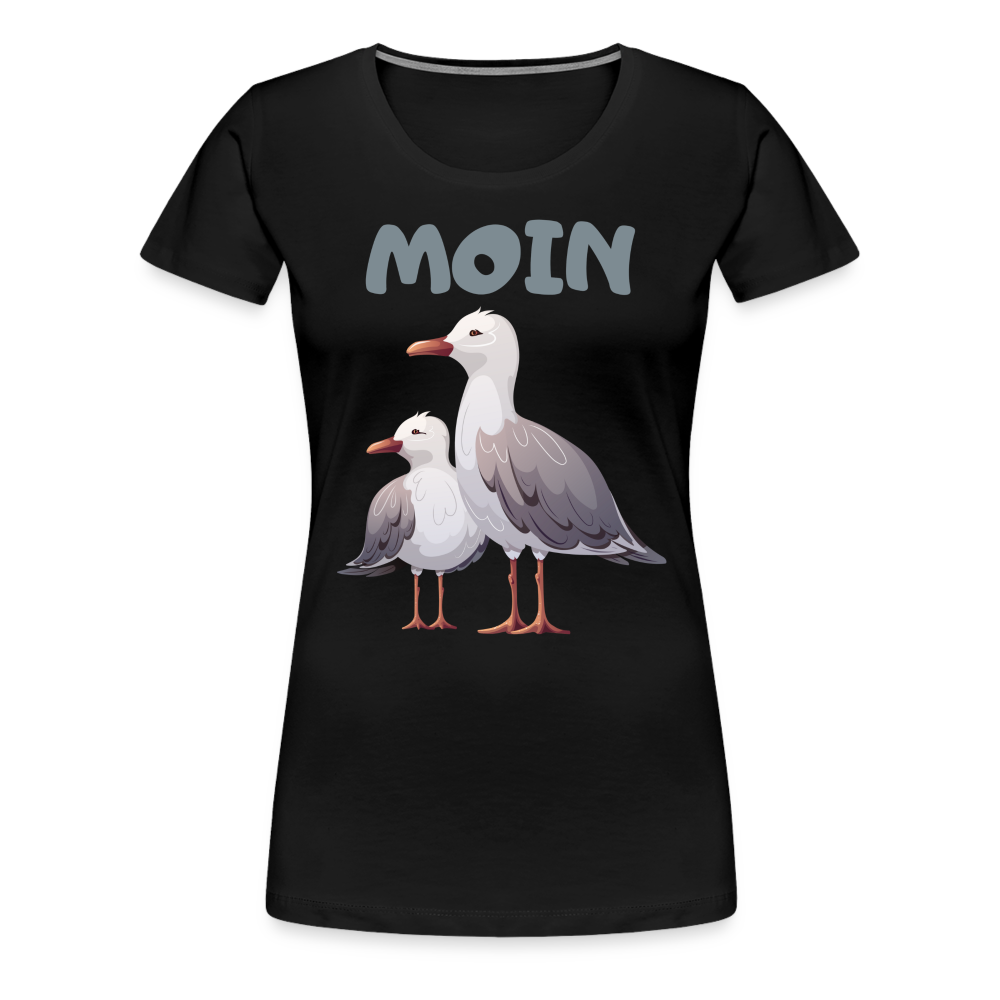 Frauen Premium T-Shirt - Moin Möwen - Schwarz