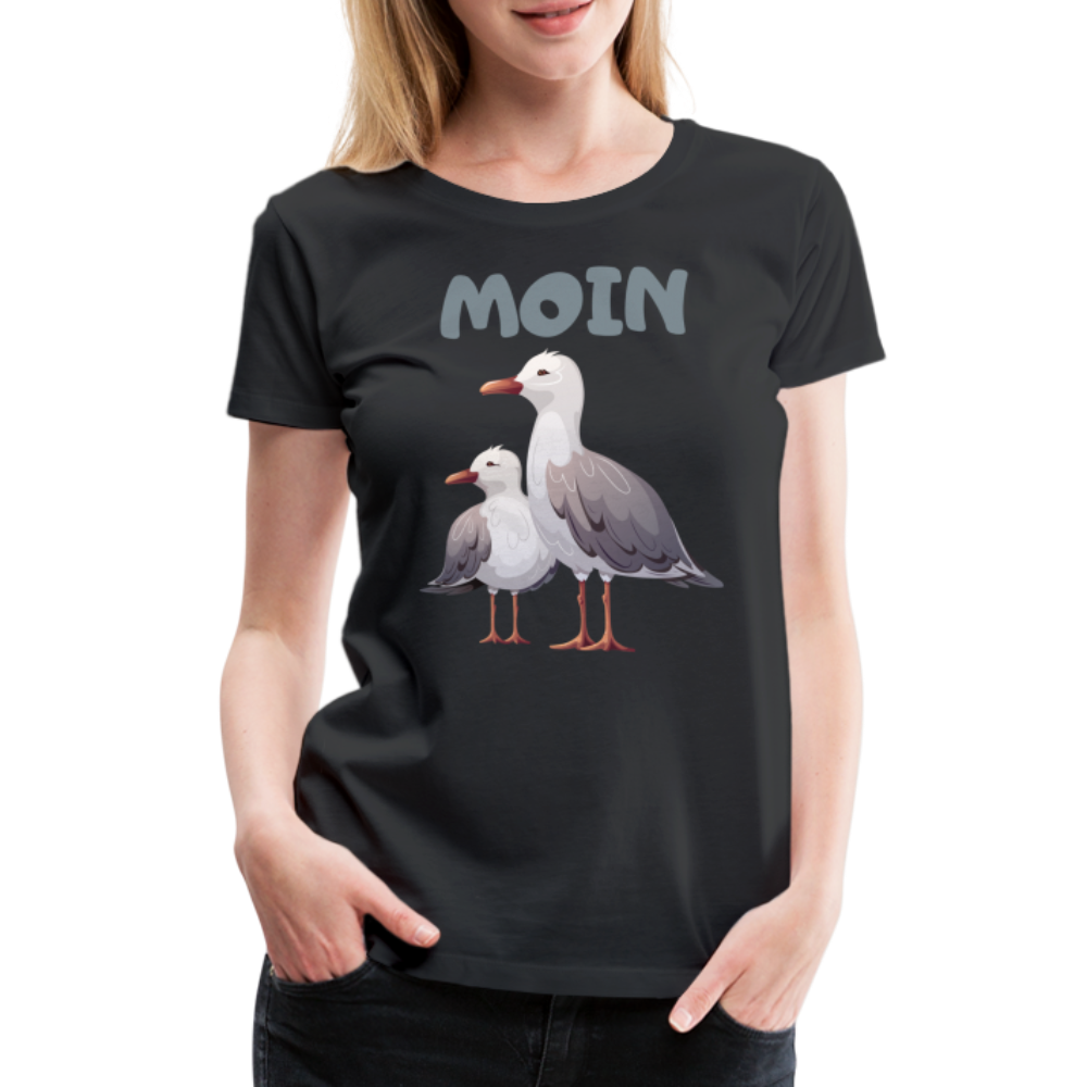 Frauen Premium T-Shirt - Moin Möwen - Schwarz