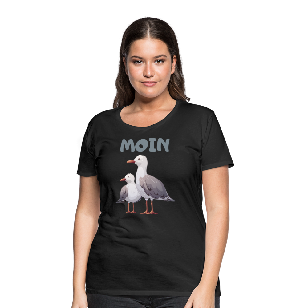 Frauen Premium T-Shirt - Moin Möwen - Schwarz