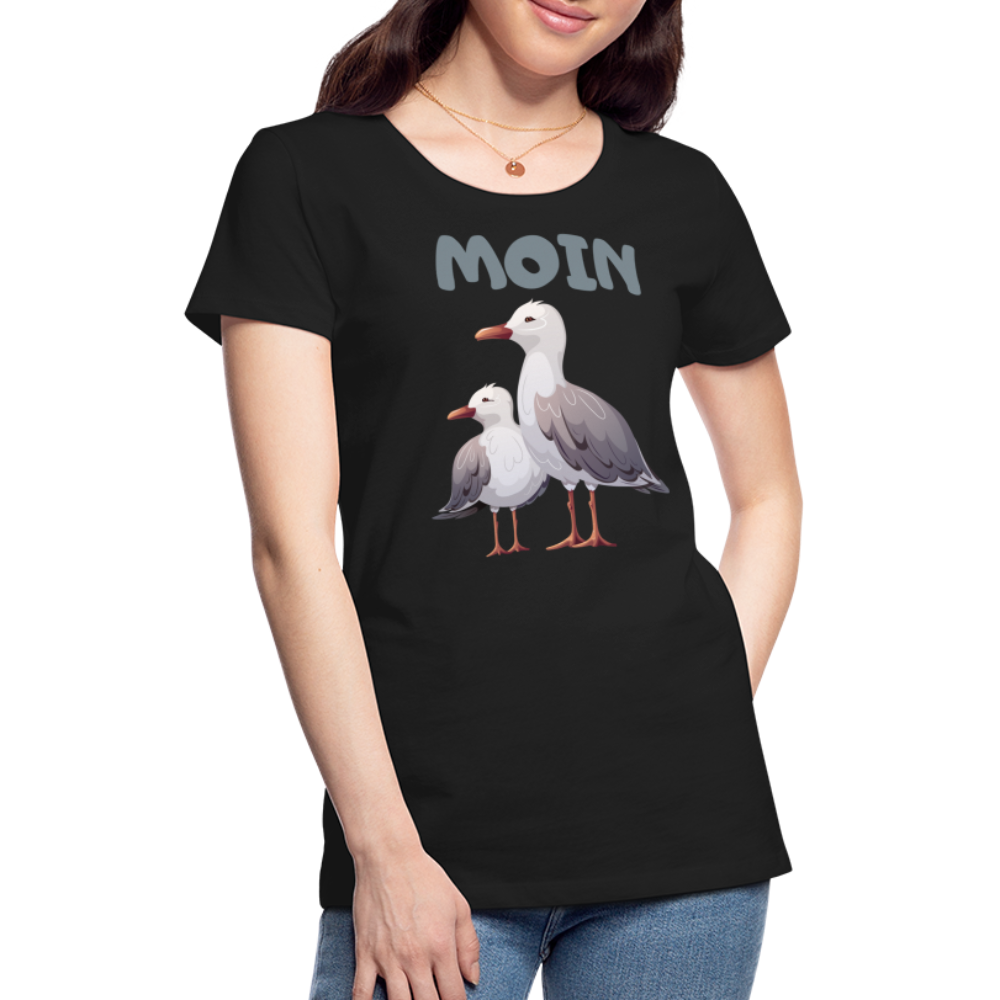 Frauen Premium T-Shirt - Moin Möwen - Schwarz