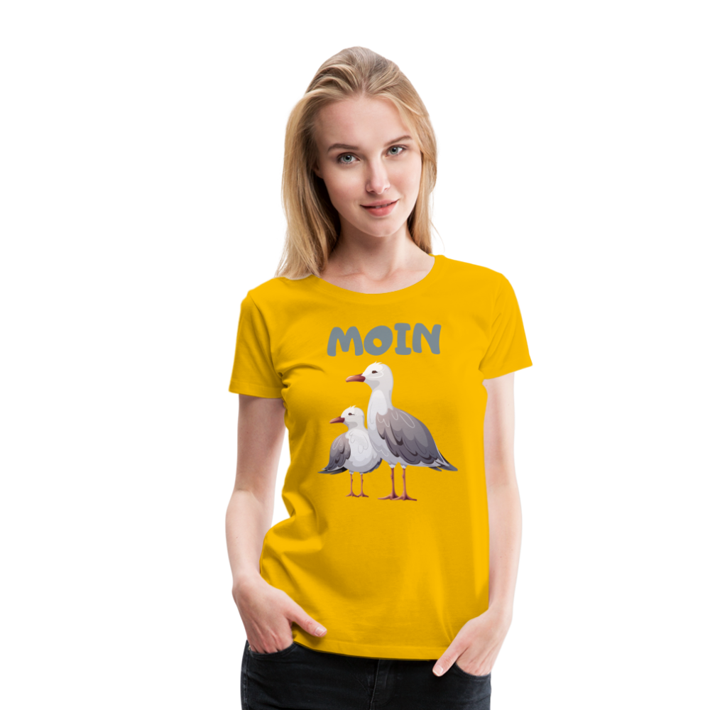 Frauen Premium T-Shirt - Moin Möwen - Sonnengelb